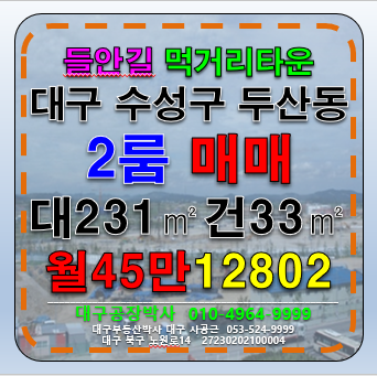 대구 수성구 두산동 대구 수성구 두산동 들안길 투룸 임대 월세 매물번호 12802 사진 1