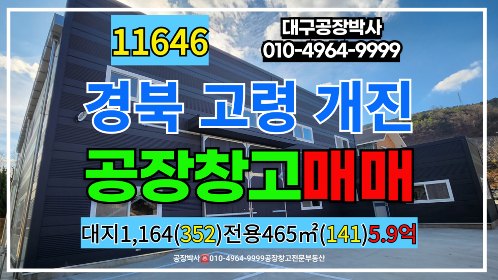 경북 고령군 개진면 경북 고령군 개진면 멋진 공장 창고 매매 매매 매물번호 11646 사진 1