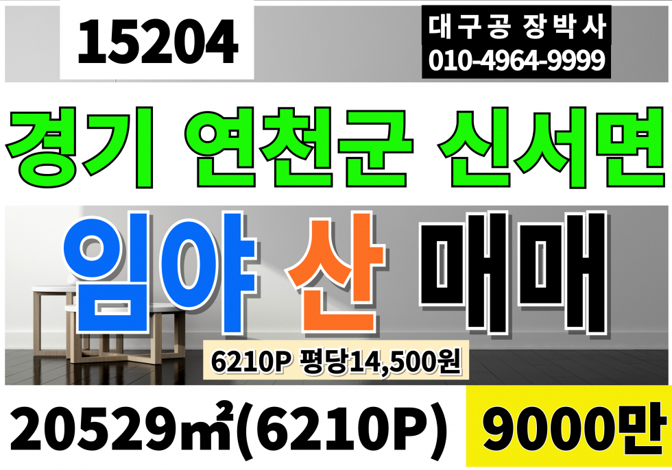 경기 연천군 신서면 경기 연천 임야 매매 급매 6210PY 평당14,500원 총9천만원 매매 매물번호 15204 사진 1